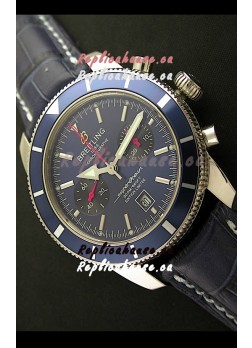 Breiting Superocean 2010 Heritage Swiss Chronograph Watch in Blue