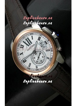 Cartier Calibre de Japanese Replica Watch in White Dial