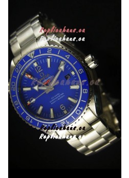 Omega Planet Ocean GMT Blue Swiss Replica Watch - 1:1 Ultimate Mirror Edition