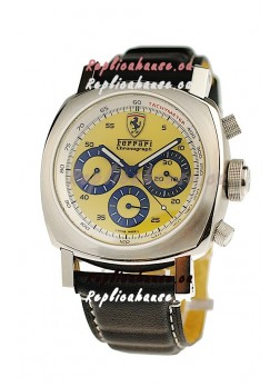 Ferrari by Panerai Scuderia Chronograph Swiss Replica Watch in Yellow Dial