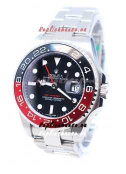 Rolex GMT Masters II 2011 Edition Replica Black and Red Ceramic Bezel Watch