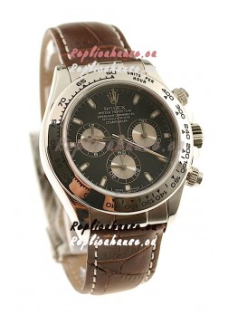 Rolex Daytona Cosmograph 2011 Edition Swiss Watch in Brown Leather Strap