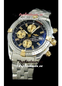Breitling Windrider Swiss Replica Watch in Black Dial Two Tone Markers