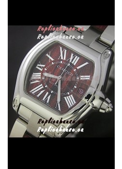 Cartier Roadster Japanese Replica Watch in Red Wine Dial
