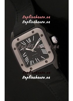 Cartier Santos Swiss Replica Titanium Bezel Watch