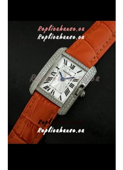 Cartier Louis Japanese Replica Ladies Diamond Watch