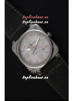 Bell & Ross BR03-92 Horolum Grey Dial Leather Strap Swiss Replica Watch 1:1 Mirror Replica