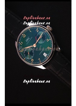 IWC Portugieser Swiss Updated Version - 1:1 Mirror Replica Watch Green Dial Steel Case Watch