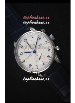 IWC Portuguese Chronograph White Dial with Diamonds 1:1 Mirror Replica Watch