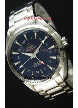 Omega Seamaster Aqua Terra GMT 150M 43MM 1:1 Mirror Replica Watch Blue Dial