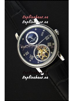 Patek Philippe Japanese MoonPhase Tourbillon Replica Watch Black Dial