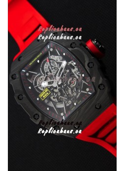 Richard Mille RM35-2 Rafael Nadal Forged Carbon Case with Red Rubber Strap