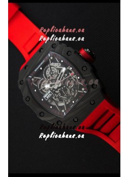 Richard Mille RM35-2 Rafael Nadal Forged Carbon Case with Red Strap