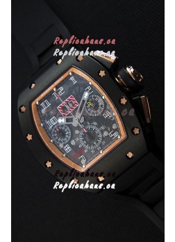 Richard Mille RM011-FM Felipe Massa Black Ceramic Case Watch in Black Strap
