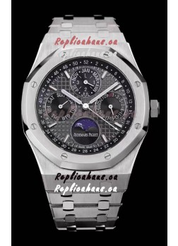 Audemars Piguet Royal Oak Perpetual Calendar Swiss Replica Steel Casing Watch in Grey Dial