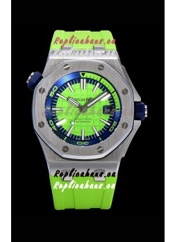 Audemars Piguet Royal Oak Diver Swiss Replica Lime Green Dial 1:1 Quality 3120 Movement 904L Steel 