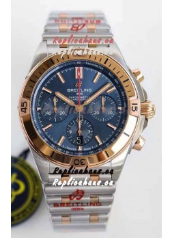Breitling Chronomat B01 42 Edition Swiss 904L Steel 2 Tone Rose Gold with Blue Dial 1:1 Mirror Replica Watch