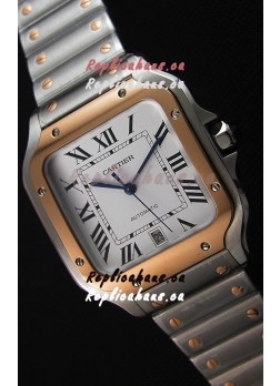 Cartier Santos De Cartier 1:1 Mirror Replica - 40MM Two Tone Steel Watch 