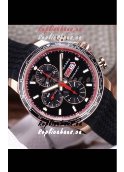 Chopard Classic Racing Chronograph 1:1 Mirror Replica Watch in Rose Gold Casing - Black Dial 
