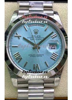 Rolex Day Date Presidential M228206-0044 904L Steel 40MM - Arabic ICE BLUE Dial 1:1 Mirror Quality Watch