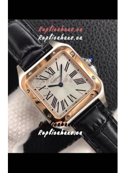Cartier Santos Dumont 1:1 Mirror Swiss Replica Watch in Steel Casing Rose Gold Bezel 42MM