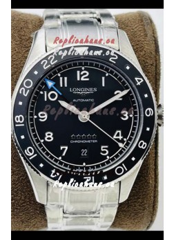 Longines Spirit ZULU Time 1:1 Mirror Replica Watch in 904L Steel Casing - Swiss L844.4 Automatic Movement