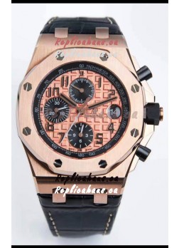 Audemars Piguet Royal Oak Offshore Champange Dial Chronograph 1:1 Mirror Replica Watch - 904L Steel 