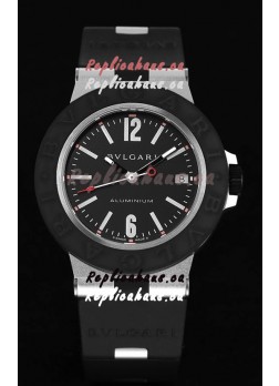 Bvlgari Aluminum 1:1 Mirror Swisss Replica Watch in Black Dial 