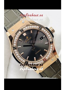 Hublot Classic Fusion Rose Gold Grey Dial Swiss Replica Watch 1:1 Mirror Quality 