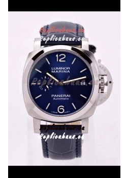 Panerai Luminor PAM01393 Automatic Blue Dial 42MM 1:1 Mirror Quality - 904L Steel in Leather Strap