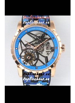 Roger Dubuis Excalibur Spider Flying Tourbillon Skeleton Rose Gold Casing 42MM  1:1 Mirror Swiss Watch