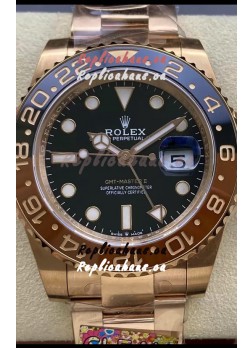 Rolex GMT Masters II M126715CHNR Everose Gold Swiss Replica 1:1 Mirror Watch - 904L Steel 