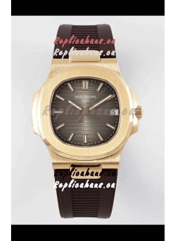 Patek Philippe Nautilus 5711/1R-001 1:1 Mirror Replica in 904L Steel Rose Gold Brown Dial