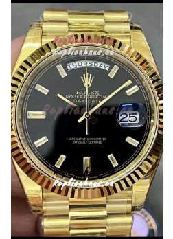 Rolex Day Date Presidential 18K Yellow Gold Watch 40MM - Black Dial 1:1 Mirror Quality