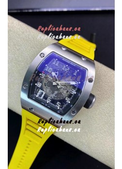 Richard Mille RM010 Stainless Steel Replica Watch in Yellow Strap