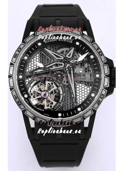 Roger Dubuis Excalibur Spider Pirelli Edition Titanium 1:1 Genuine Tourbillon Replica Watch 