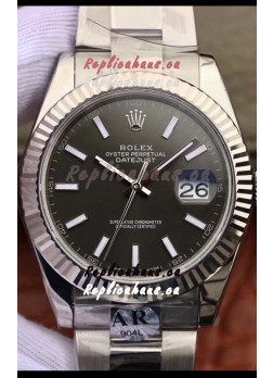 Rolex Datejust 41MM Cal.3135 Movement Swiss Replica Watch in 904L Steel Casing Grey Dial