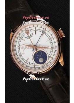Rolex Cellini Moonphase Rose Gold REF# 50535 Swiss Replica Watch 