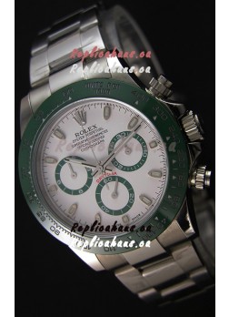 Rolex Cosmograph Daytona White Dial Green Ceramic Original Cal.4130 Movement - Ultimate 904L Steel Watch