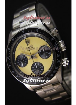 Rolex Daytona Vintage REF 6264 Off-White Dial Swiss Replica Watch - 904L Steel Watch 