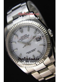 Rolex Datejust Japanese Replica Watch - White Dial in 36MM with Oyster Strap