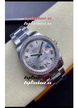 Rolex Datejust 126281RBR-0012 36MM Swiss 1:1 Mirror Replica in 904L Steel - Silver Dial