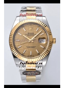 Rolex Datejust Cal.3235 Movement 1:1 Mirror Replica 904L Steel 41MM - Gold Fluted Motif Dial