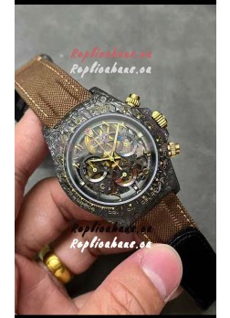 Rolex Cosmograph Daytona "La Montoya" Skeleton Edition Carbon Fiber Watch - Cal.4130 Movement 