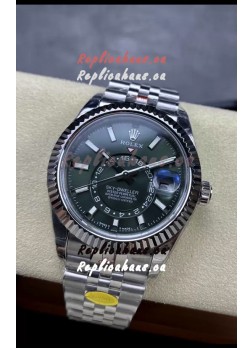 Rolex Sky-Dweller REF# 336934 Green Dial Watch in 904L Steel Case 1:1 Mirror Replica