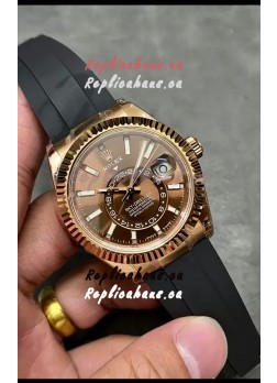 Rolex Sky-Dweller REF# M336235 Brown Dial Rose Gold Watch in 904L Steel Case 1:1 Mirror Replica