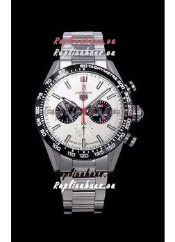 Tag Heuer Carrera Swiss Quartz Movement Replica Watch in White Dial - Stainless Steel Strap