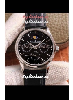Jaeger LeCoultre Master Ultra-Thin Perpetual Calendar Black Dial Swiss Replica Watch 