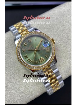 Rolex Datejust M278383RBR 31MM Swiss Replica in 904L Steel 2 Tone Yellow Gold Green Dial 1:1 Quality