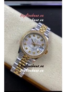 Rolex Datejust 278383 31MM Swiss Replica in 904L Steel Two Tone Yellow Gold Pearl Dial 1:1 Mirror Replica